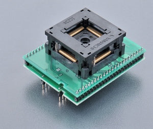 DIL48/QFP144 ZIF H8S-6 (70-0809). Specialized programming adapter with open ZIF socket.