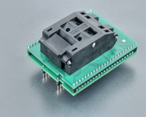 DIL48/QFP64-1.04 ZIF-CS SW31-1 (70-7316). Specialized programming adapter with clamshell ZIF socket.