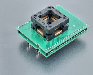 DIL48/QFP80-1.02 ZIF HD64-16 (70-7250). Specialized programming adapter with open ZIF socket.