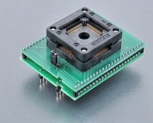 DIL48/QFP80 ZIF HD64-4 (70-0807). Specialized programming adapter with open ZIF socket.