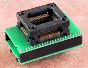 DIL48/QFP100 ZIF PLD-1 (70-0294). Specialized programming adapter with open ZIF socket.