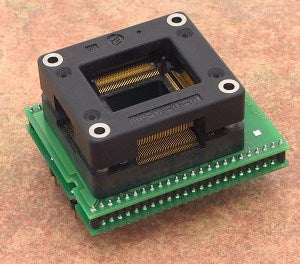 DIL48/QFP128 ZIF HD64-1 (70-1042). Specialized programming adapter with open ZIF socket.