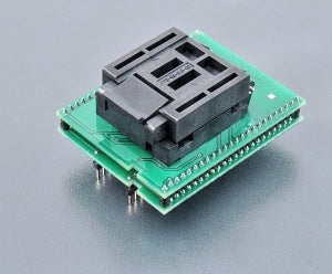 DIL48/QFP64-1 ZIF-CS STM8-1 (70-3611). Specialized programming adapter with clamshell ZIF socket.
