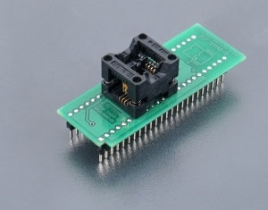 DIL48/SOIC8-150 ZIF STM8-1 (70-5203). Specialized programming adapter with open ZIF socket.